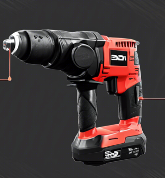 1-1/4 Inch SDS-Plus 13 Amp Heavy Duty Rotary Hammer Drill with Safety Clutch 4 Functions and Variable Speed, Including Chisels and Drill Bits