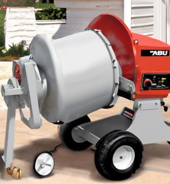 TABU Electric Cement Mixer, 5.0 Cu Ft Portable Concrete Mixer, Mortar Mixing for Stucco/Seeds, Freestanding Cement Mixing Tools with Wheels for Stucco