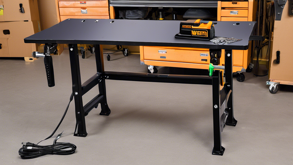 WEN WB4723T 48-Inch Workbench with Power Outlets and Light, Black