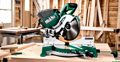 Metabo HPT Compound Miter Saw, 10 Miter Saw with Large Table Saw for woodworking, Power saw with 15-Amp Motor, Accurate Miter Angles, 0-45° Bevel, 24T TCT Miter Saw Blade, Positive Stops, C10FCGS