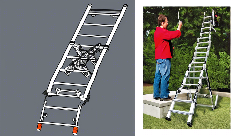 Telescoping Ladder, SocTone 12.5 FT Aluminum Lightweight Extension Ladder with 2 Triangle Stabilizers, Heavy Duty 330lbs Max Capacity, Multi-Purpose Collapsible Ladder for RV or Outdoor Work