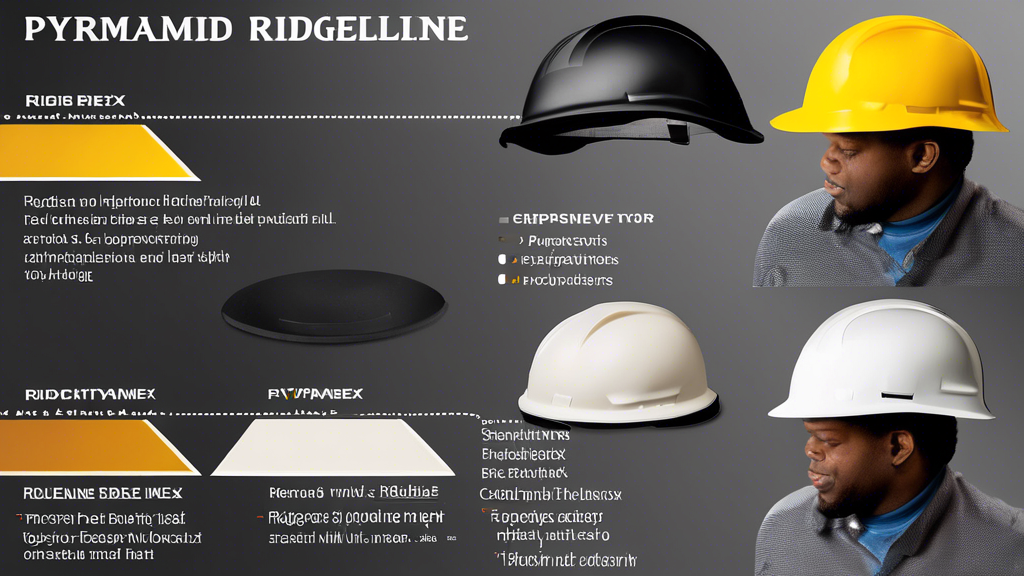 Pyramex Ridgeline Full Brim Hard Hat 4 Point Ratchet Vented Matte Black Graphite Pattern